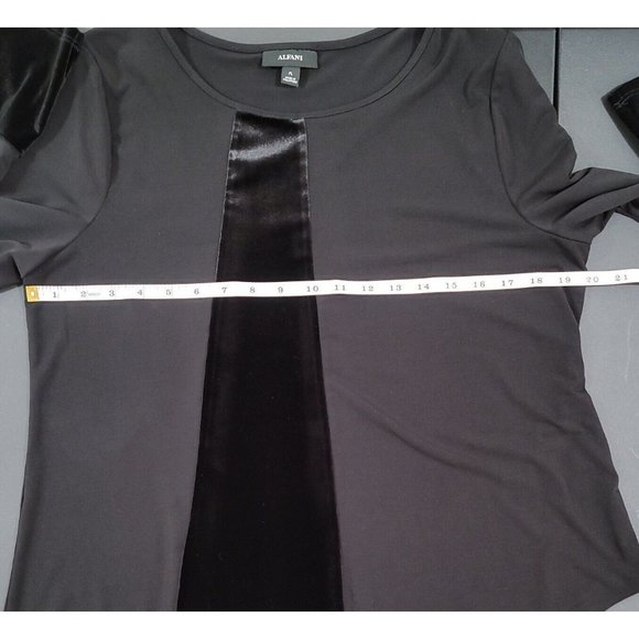 Alfani Asymmetrical Hem Women Plus Size PL Black Black Velvet Petite Large - Picture 7 of 10